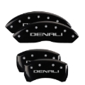 Picture of MGP 4 Caliper Covers Engraved Front & Rear Denali Black Finish Silver Char 2019 GMC Arcadia