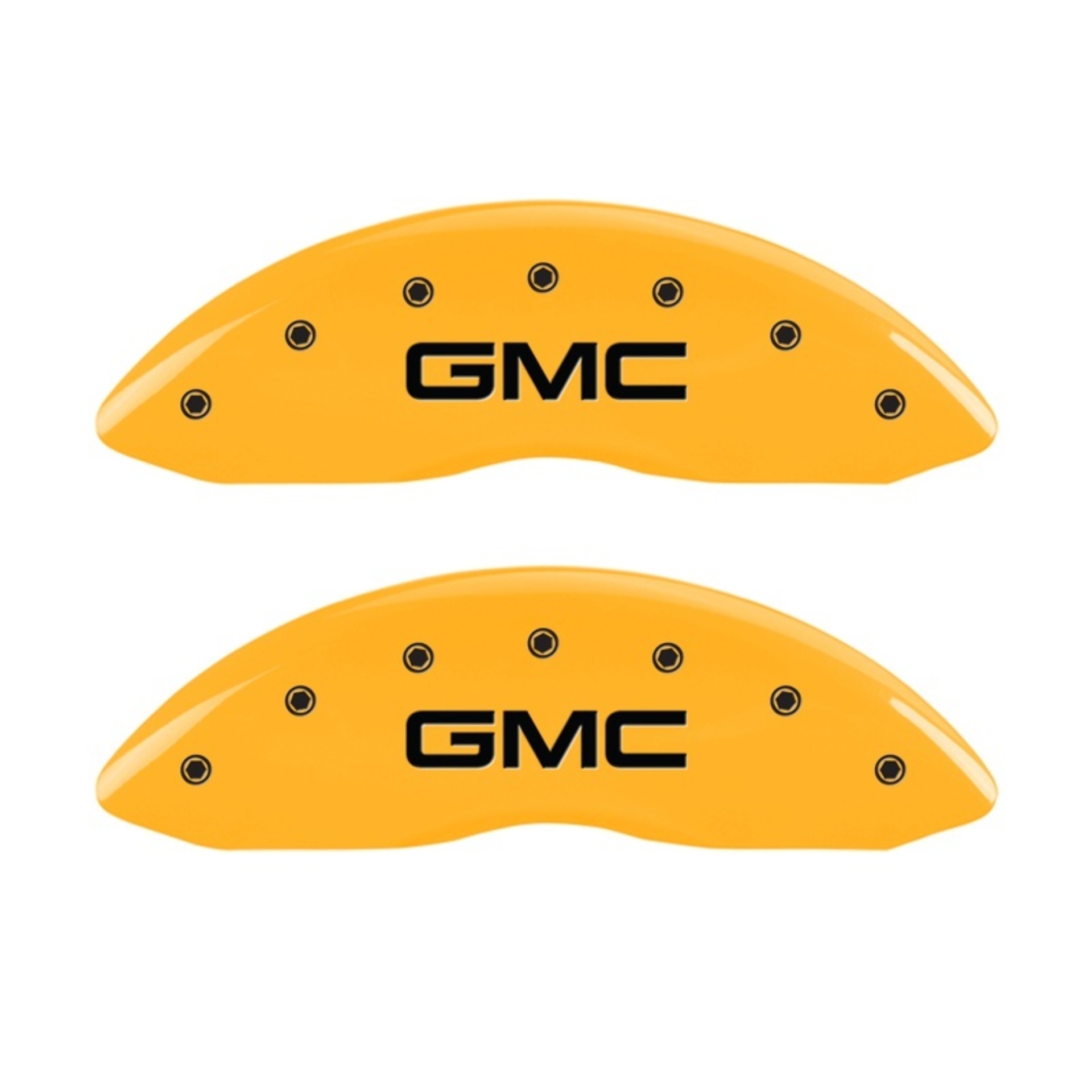 Picture of MGP 2 Caliper Covers Engraved Front GMC Yellow Finish Black Characters 2004 GMC Canyon