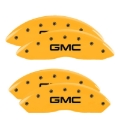 Picture of MGP 4 Caliper Covers Engraved Front & Rear GMC Yellow Finish Black Char 2016 GMC Savana 3500