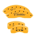 Picture of MGP 4 Caliper Covers Engraved Front Cadillac Rear CTS Yellow Finish Black Char 2004 Cadillac CTS