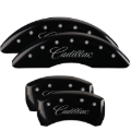 Picture of MGP 4 Caliper Covers Engraved F & R Cursive/Cadillac Black Finish Silver Char 2016 Cadillac CT6