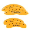 Picture of MGP 4 Caliper Covers Engraved Front Cadillac Rear CTS4 Yellow Finish Black Char 2016 Cadillac CTS