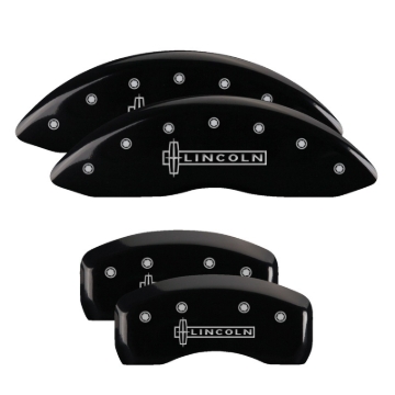 Picture of MGP 4 Caliper Covers Engraved Front & Rear Lincoln Black Finish Silver Char 2019 Lincoln MKZ