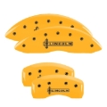 Picture of MGP 4 Caliper Covers Engraved Front & Rear Lincoln Yellow Finish Black Char 2017 Lincoln Continental