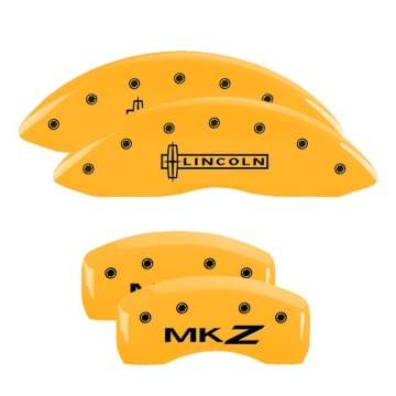 Picture of MGP 4 Caliper Covers Engraved Front Lincoln Rear MKZ Yellow Finish Black Char 2017 Lincoln MKZ