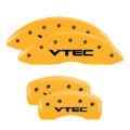 Picture of MGP 4 Caliper Covers Engraved Front & Rear Vtech Yellow Finish Black Char 2008 Acura TL