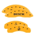 Picture of MGP 4 Caliper Covers Engraved Front Buick Rear Yellow Finish Black Char 2007 Buick Lucerne