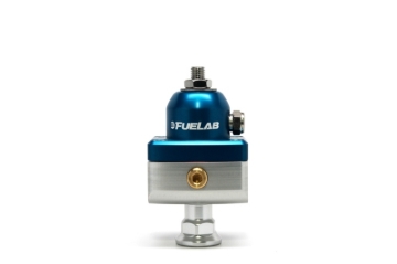 Picture of Fuelab 575 Carb Adjustable Mini FPR Blocking 10-25 PSI (1) -6AN In (2) -6AN Out - Blue