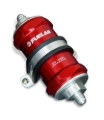 Picture of Fuelab 818 In-Line Fuel Filter Standard -6AN In/Out 40 Micron Stainless - Red