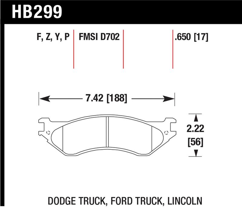 Picture of Hawk Performance HAWK LTS Brake Pads Front - HB299Y.650