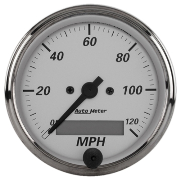 Picture of Autometer American Platinum 3-1/8in 0-120mph Electronic In-Dash Programmable Speedometer