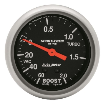 Picture of Autometer Sport-Comp 66.7mm METRIC 60 cm/Hg-2.0 Kg/Cm2 Mechanical Vacuum/Boost Gauge