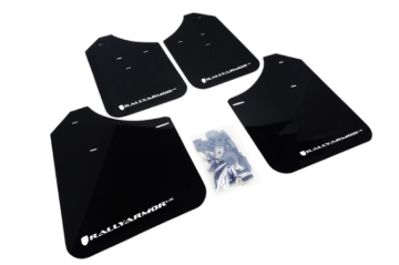 Picture of Rally Armor 02-07 Subaru WRX/STI/RS/2.5i (Wagons Req. Mod.) Black UR Mud Flap w/White Logo