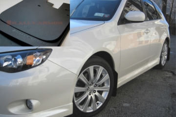 Picture of Rally Armor 08-10 Subaru WRX / 08-11 Impreza 2.5i (Hatch/Sedan) Basic Black Mud Flap w/Black Logo
