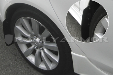 Picture of Rally Armor 07-17 Mitsubishi Lancer Basic Black Mud Flap w/ Black Logo