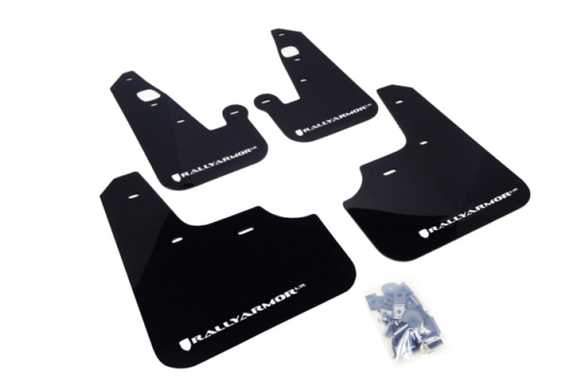 Picture of Rally Armor 07-17 Mitsubishi Lancer Black UR Mud Flap w/ White Logo