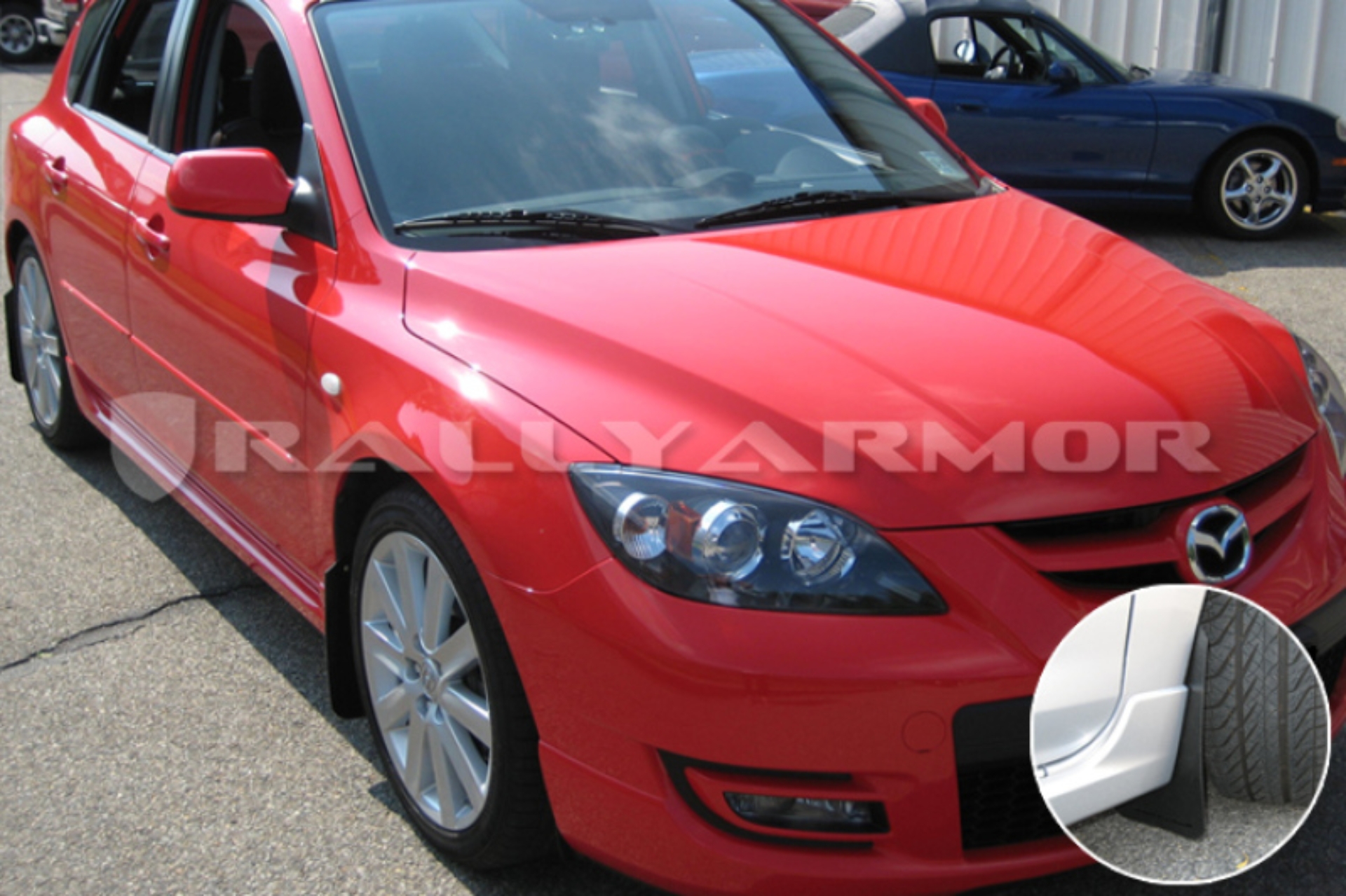Picture of Rally Armor 04-09 Mazda3/Speed3 Basic Black Mud Flap w/ Black Logo
