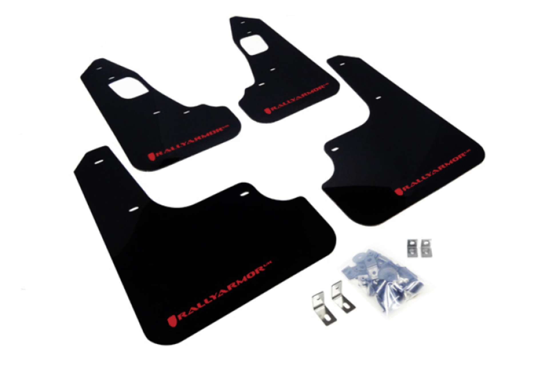 Picture of Rally Armor 08-17 Mitsubishi EVO X Black UR Mud Flap w/ Red Logo