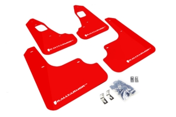Picture of Rally Armor 08-17 Mitsubishi EVO X Red UR Mud Flap w/ White Logo