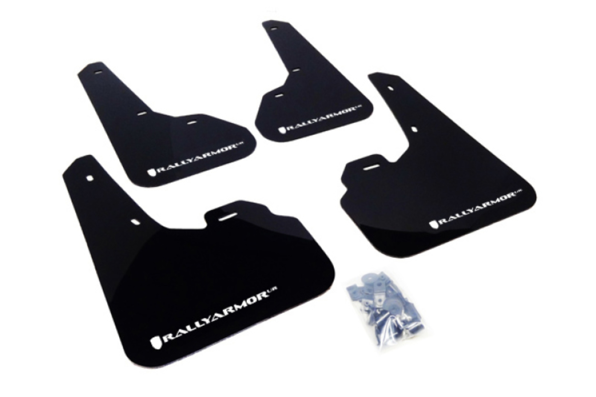 Picture of Rally Armor 10-13 Mazda3/Speed3 (Hatch/Sedan) Black UR Mud Flap w/White Logo