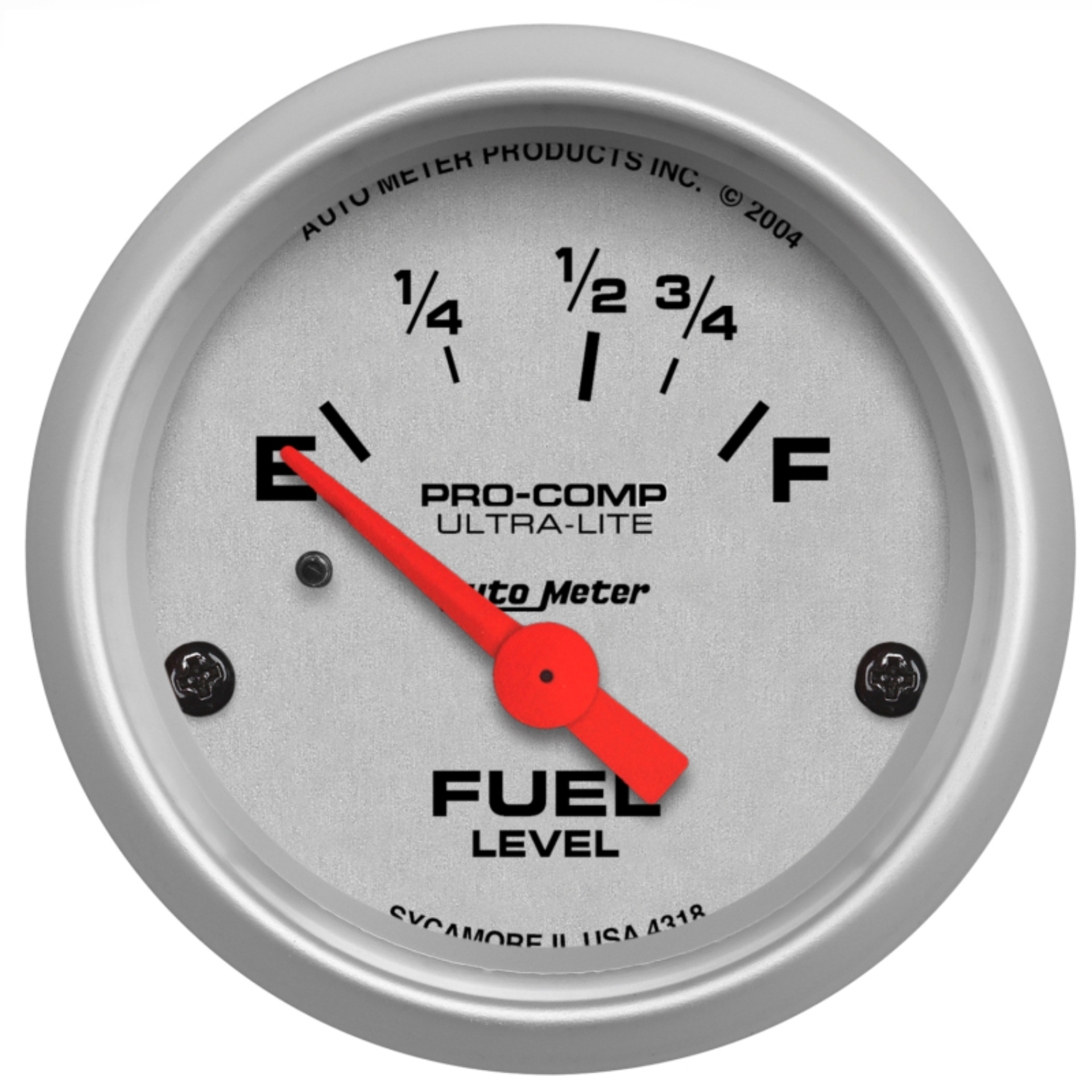 Picture of Autometer Ultra-Lite 52mm 16 OHMS Empty/158 OHMS Full Short Sweep Electronic Fuel Level Gauge
