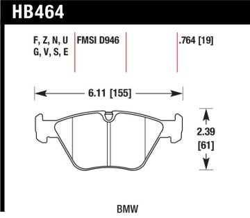 Picture of Hawk Performance HAWK HT-10 Brake Pad Sets Front - HB464S.764
