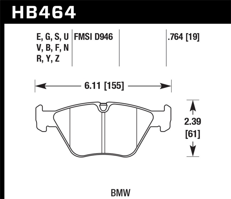 Picture of Hawk Performance HAWK HT-10 Brake Pad Sets Front - HB464S.764