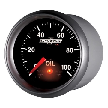 Picture of Autometer Sport-Comp II 52.4mm 0-100 PSI Oil Pressure Peak & Warn w/ Electronic Control Gauge