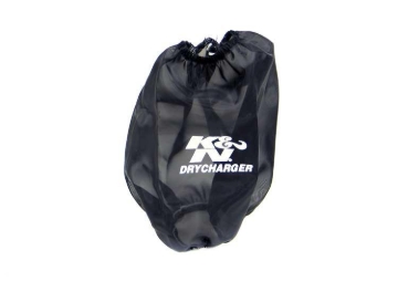 Picture of K&N Black Drycharger Round Tapered Air Filter Wrap 5in Top ID / 7.5in Base ID / 8in Height
