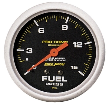 Picture of Autometer Liquid Filled Mechanical 66.7mm 0-15 PSI Fuel Pressure Gauge