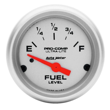 Picture of Autometer Ultra-Lite 52mm 0 OHMS Empty/90 OHMS Full Short Sweep Electronic Fuel Level Gauge