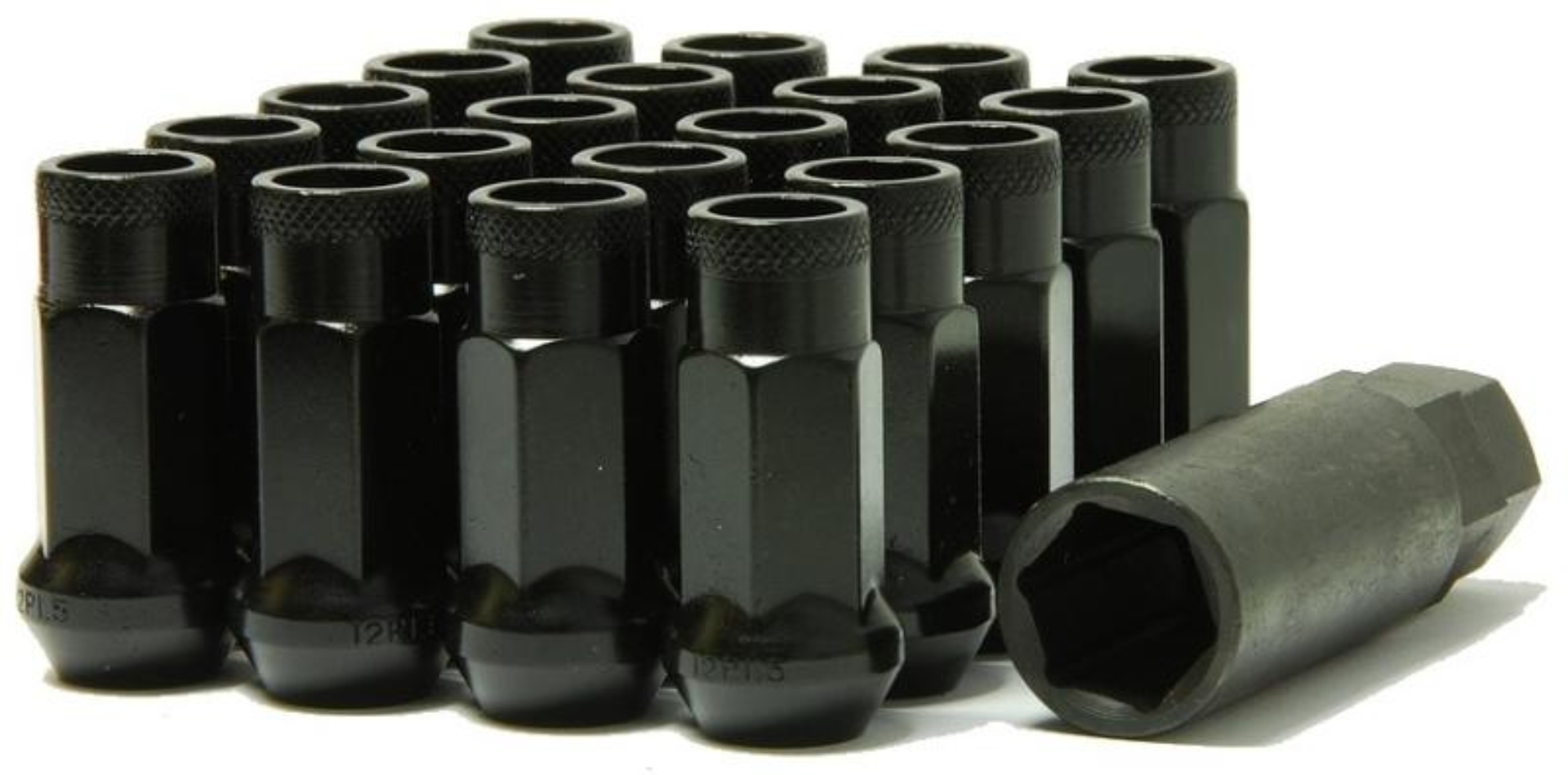 Picture of Wheel Mate Muteki SR48 Open End Lug Nuts - Black 12x1.25 48mm