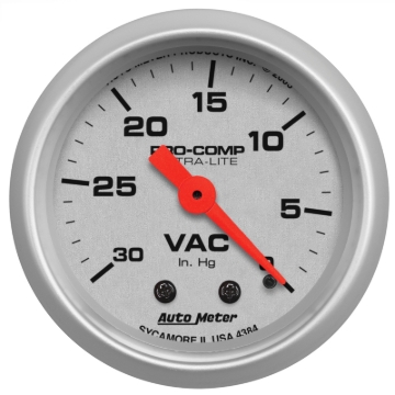 Picture of Autometer Ultra-Lite 52mm Mechanical Vacuum Gauge 30INHG
