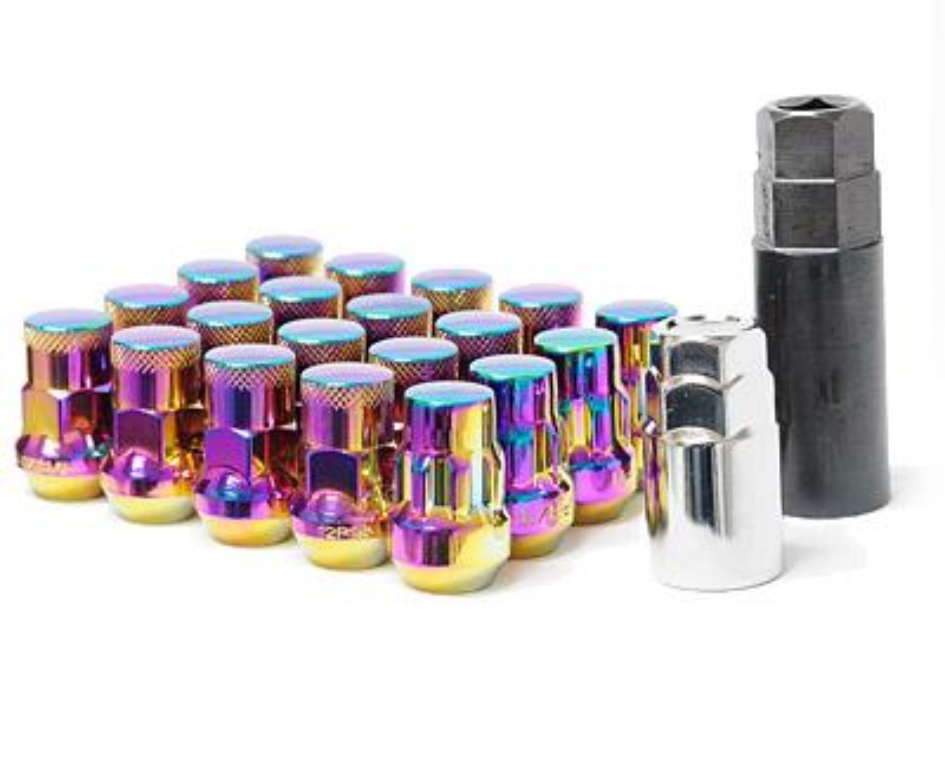 Picture of Wheel Mate Muteki SR35 Close End Lug Nuts w/ Lock Set - Blue 12x1.50 35mm