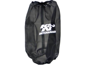 Picture of K&N 6.625in Base ID / 5.25in Top ID / 9.5in H Round Tapered Black Drycharger Air Filter Wrap