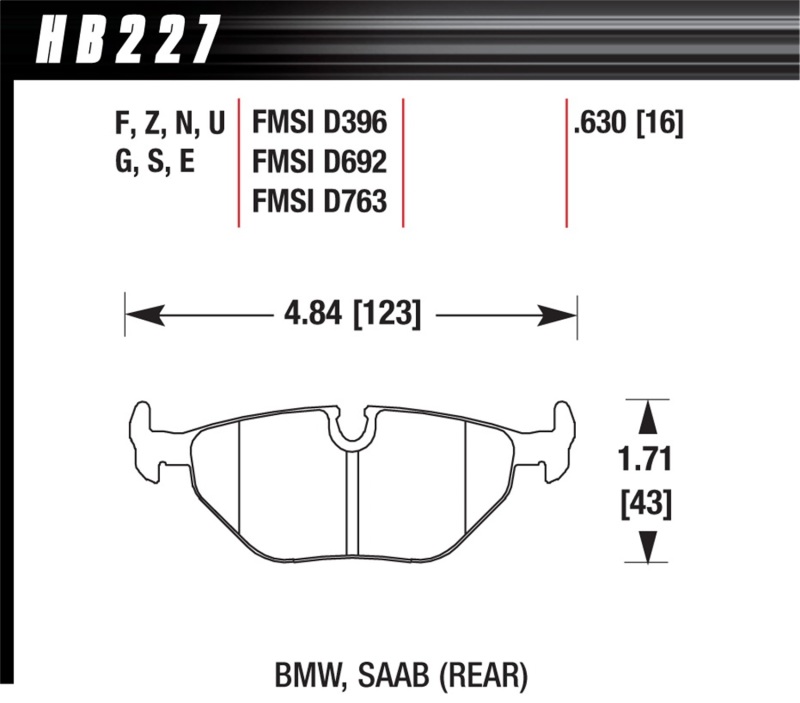 Picture of Hawk Performance HAWK Blue 9012 Brake Pad Sets Rear - HB227E.630