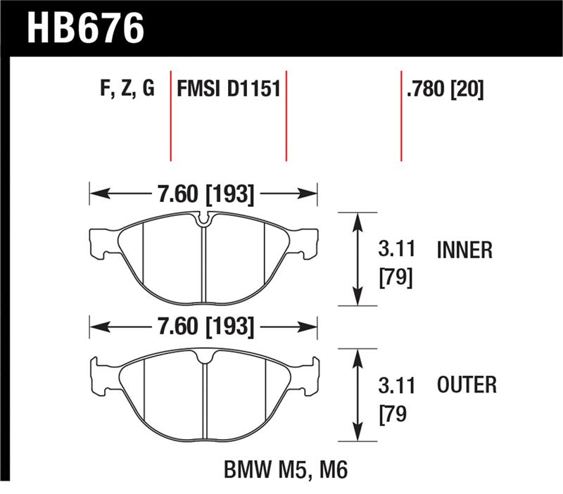 Picture of Hawk Performance HAWK Ceramic Brake Pad Sets - HB676Z.780