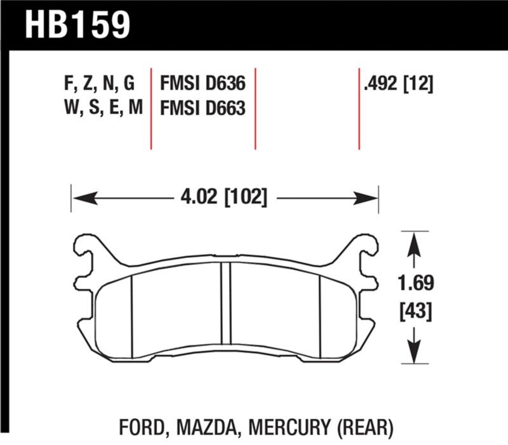 Picture of Hawk Performance HAWK DTC-60 Brake Pad Sets - HB159G.492
