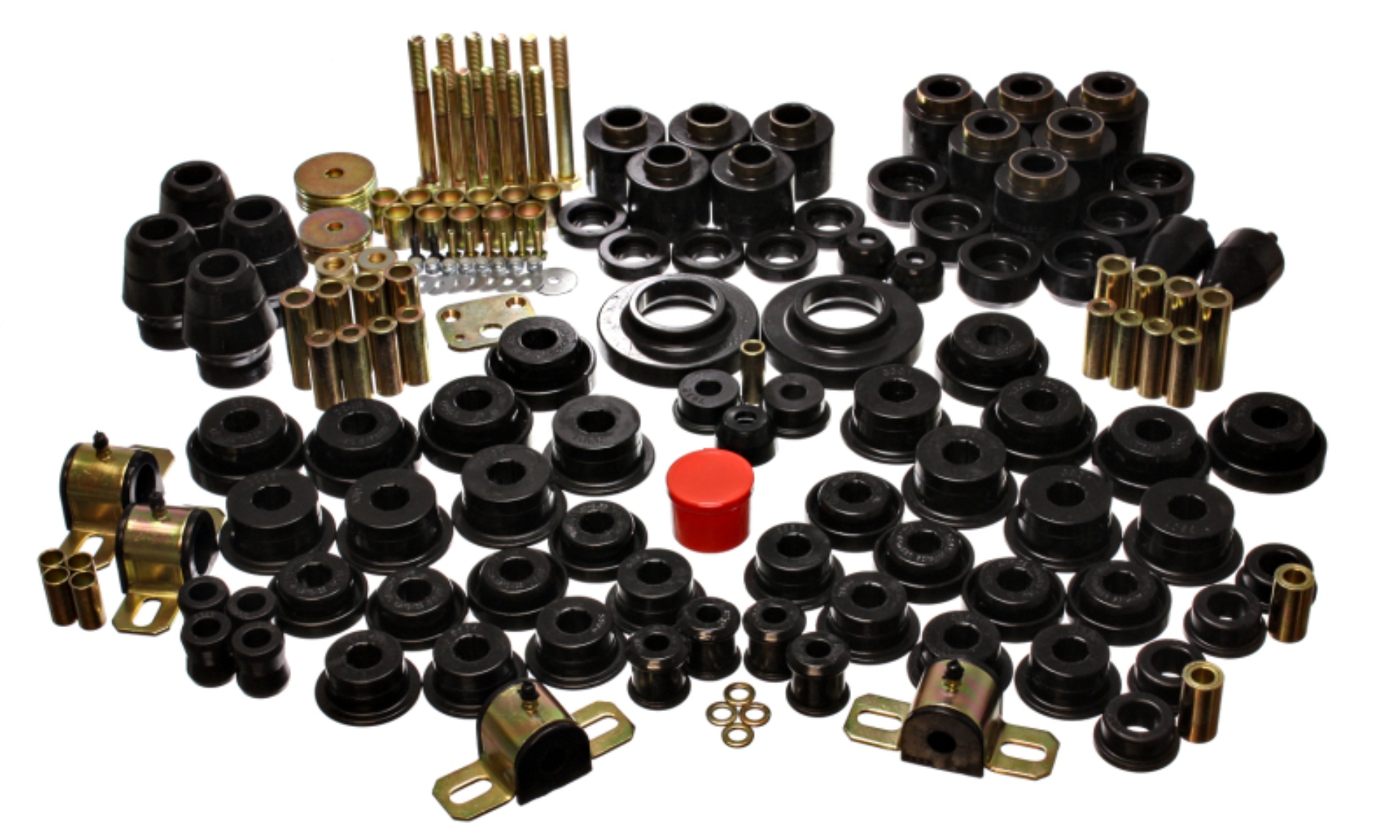 Picture of Energy Suspension 97-06 Jeep Wrangler TJ (w/ 1in Body Lift Kit) Black Hyper-Flex Master Bushing Set