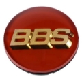 Picture of BBS Center Cap - 70mm Red w/ Gold 3D Logo (4-tab)