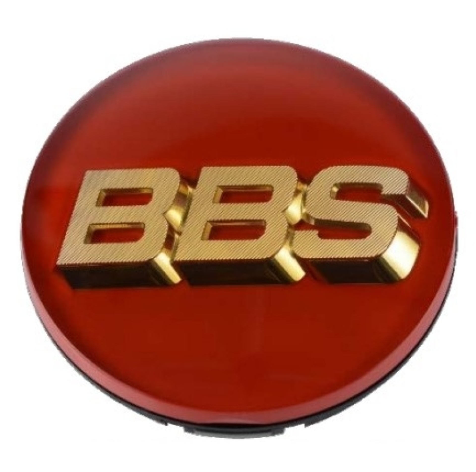 Picture of BBS Center Cap - 70mm Red w/ Gold 3D Logo (4-tab)