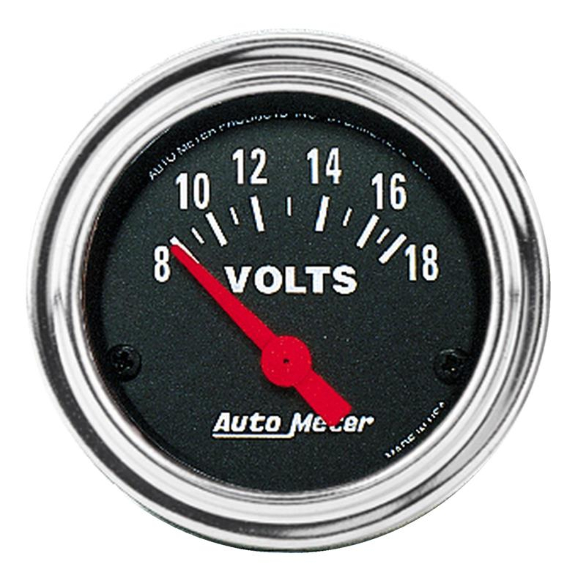 Picture of Autometer Traditional Chrome 52mm 8-18 Volts Short Sweep Electrical Voltmeter