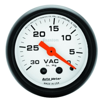 Picture of Autometer Phantom 52mm 30 in. HG. Mechanical Vacuum Gauge