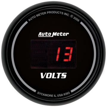 Picture of Autometer Black 52.4mm 8-18 Volts Digital Voltmeter Gauge