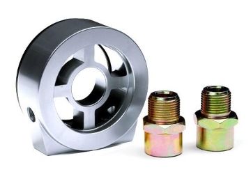 Picture of BLOX Racing Oil Filter Block Adapter Silver / For Oil Pressure / Oil Temperature