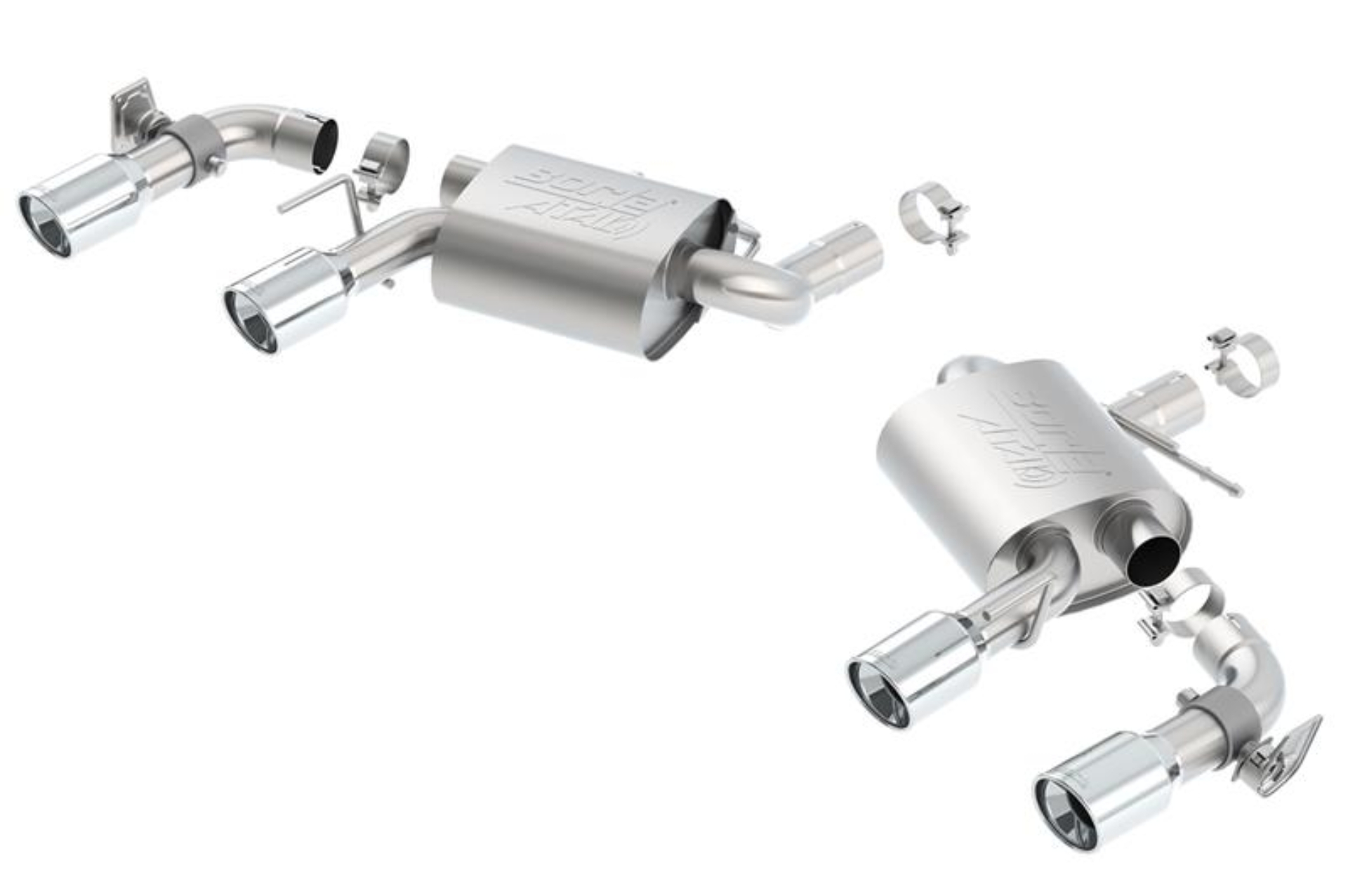 Picture of Borla 16 Chevy Camaro SS 6.2L w/ Dual NPP Atak Quad RD RL Tips Dual Exit Rear Section Exhaust