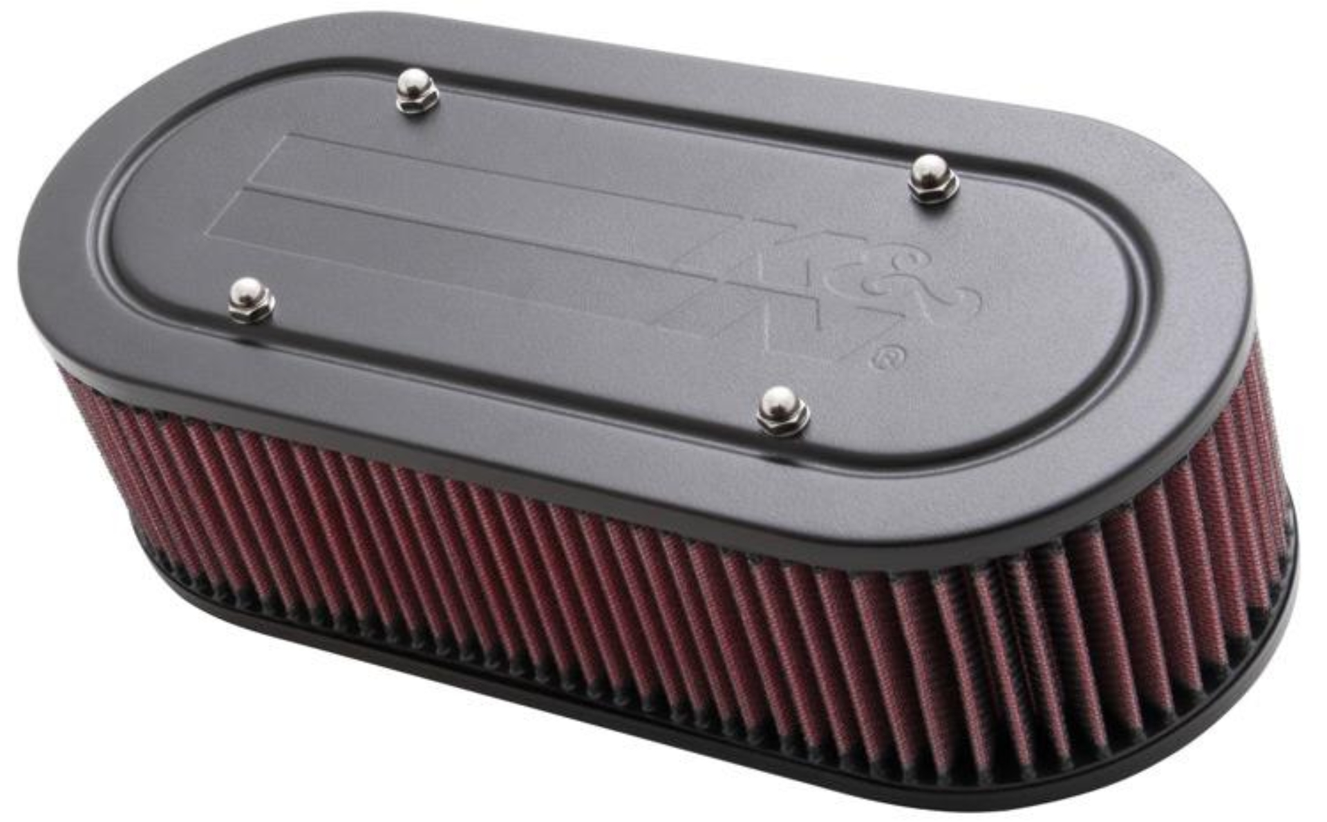 Picture of K&N Custom Oval Racing Assembly Red 11.96in Inside Length / 5.22in Inside Width / 3.25in Filter H
