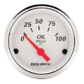 Picture of Autometer Arctic White 52mm 0-100 PSI Short Sweep Electronic Oil Pressure Gauge