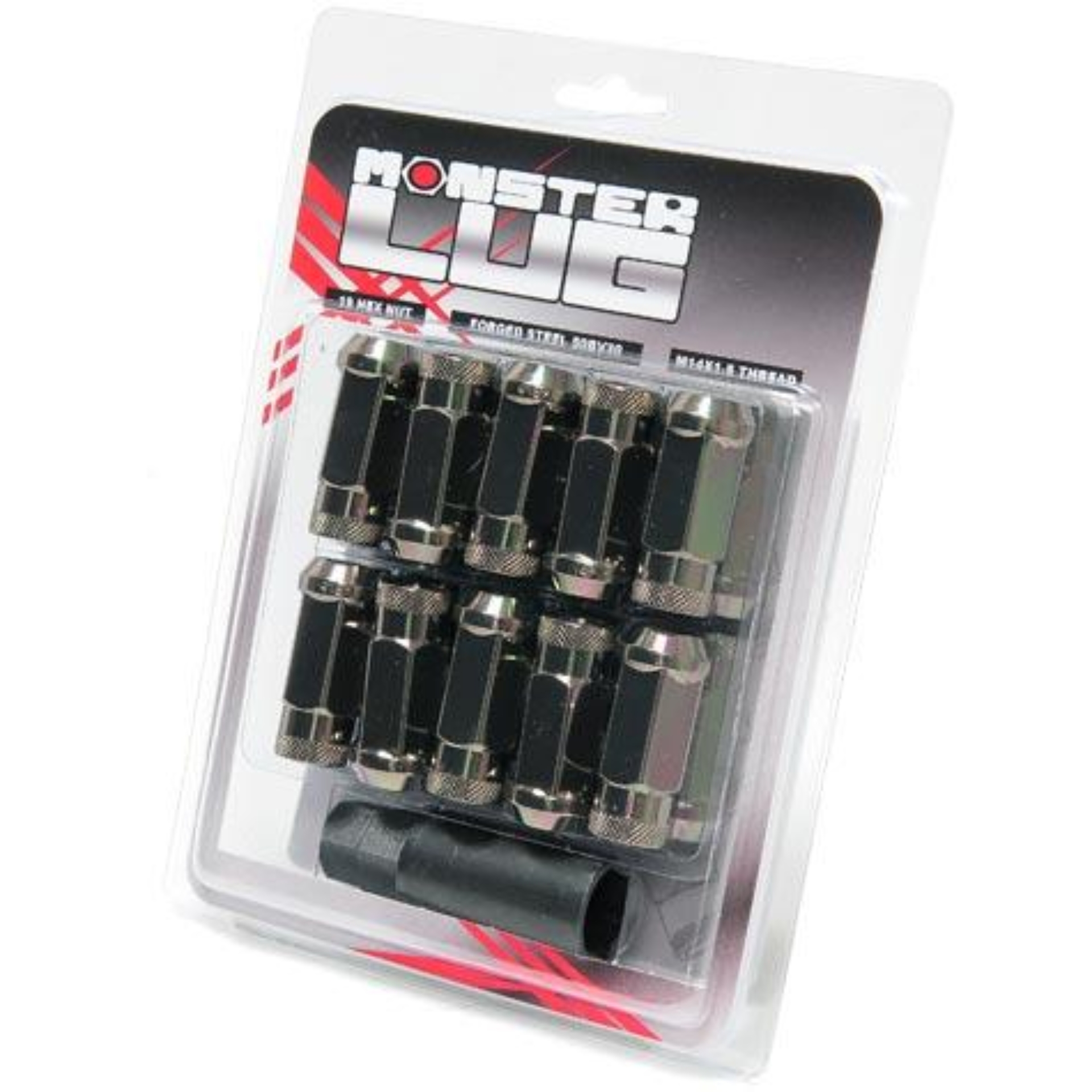 Picture of Wheel Mate Monster Open End Lug Nut Set of 20 - Black Chrome 14x1.50