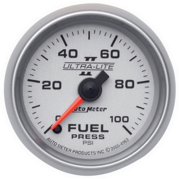 Picture of Autometer Ultra-Lite II 52mm 0-100 PSI Full Sweep Electronic Fuel Pressure Gauge